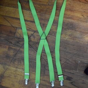 Lime green adjustable suspenders